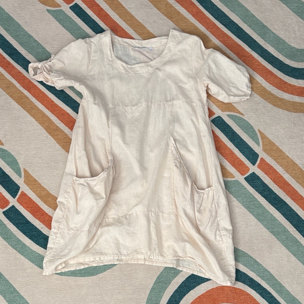 Cristina Vergani Cream Linen Tunic Dress